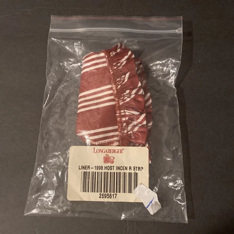 Longaberger fabric liner for 1998 Host Appreciation Little Joy basket Red Stripe Cover