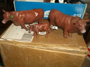 LITTLE BUSTER FAMILY TRIO BULL, COW, CALF, RED ANGUS - Picture 1 of 1