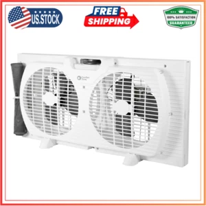 Comfort Zone 9" Window Fan – 3-Speed Dual Fans, Auto-Locking Expanders, White - Picture 1 of 9