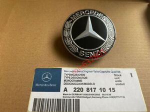 BLACK Mercedes Benz 57mm Replacement Bonnet Emblem Sticker Badge C E S AMG Class