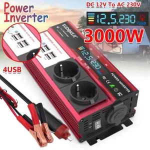 EU STECKER 3000W (Max Power) Wechselrichter für Auto Wechselrichter Wohnmobil Boot 3000W - Bild 1 von 8