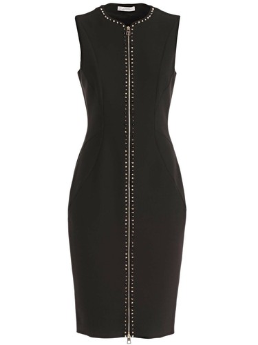 Abito da donna nero borchie Versace Collection taglia 38 US 2 $1295 al dettaglio