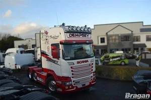 Roof Bar + Round BLACK Spots To Fit Scania P G R 6 Series 09+ Topline Stainless - Picture 1 of 12