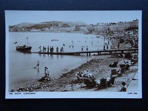 Wales LLANDUDNO The Beach - Old RP Postcard by Marimex Ltd - Picture 1 of 2