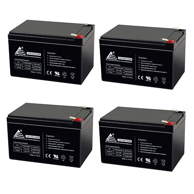 4 Pack: 12V 12AH Compatible Battery for 6-DZM-12 APC Scooter Medical - Image 1 of 4