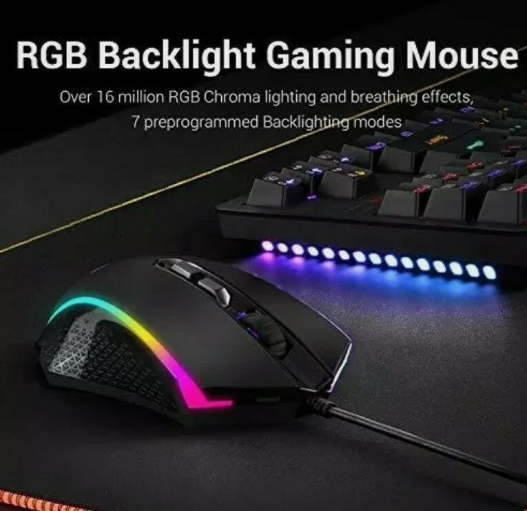 Redragon S113-KN RGB Backlight Gaming Mouse Light NEW - Image 1 of 4