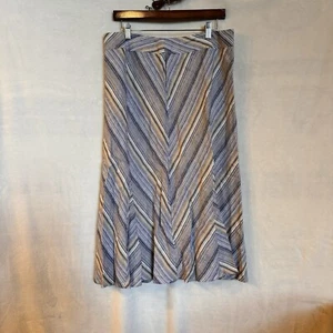JM Collection Linen A-line Chevron Skirt size 14 - Picture 1 of 5