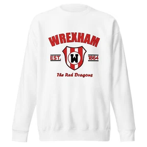WREXHAM AFC Premium Sweatshirt Red Dragons Football Gameday Soft Warm S-3XL - Picture 1 of 7