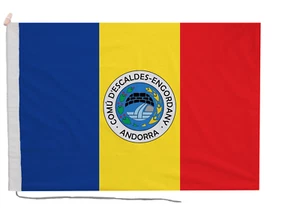 Escaldes-Engordany Flag with Rope and Toggle - Handmade in the UK - Picture 1 of 8