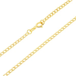 14K Yellow Gold 2mm Curb Cuban Italian Link Chain Necklace Mens Womens 22" - Picture 1 of 11