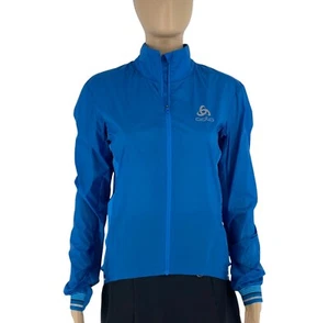 ODLO Women Dark Blue Dual Dry Water Resistant Pertex Bicycle Jacket Size M - Picture 1 of 15