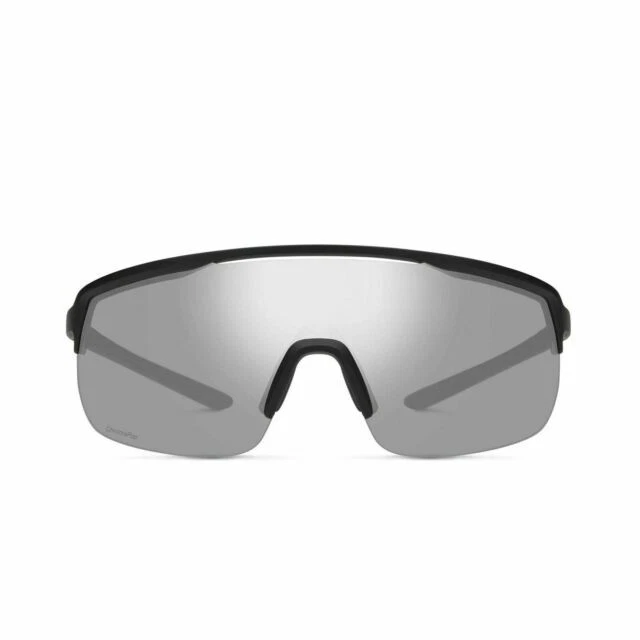 Smith Trackstand Matte Black Frame with ChromaPop Platinum Mirror Lenses Men's Sunglasses