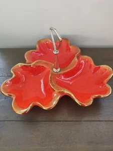 Vintage California pottery Divided Nut Bowl /sweet dish #305 - Picture 1 of 6