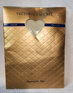 Victoria's Secret Lace Top Thigh Highs Cream Size Medium NIP - Picture 1 of 6