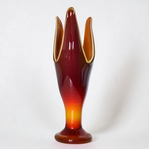 Vintage Red Blown Glass Vase by Dragan Drobnjak / Sunset Vase / Prokuplje Glass - Picture 1 of 12