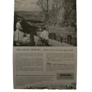 Vintage 1955 Sinclair Oil Great Smokies Werbung - Bild 1 von 4