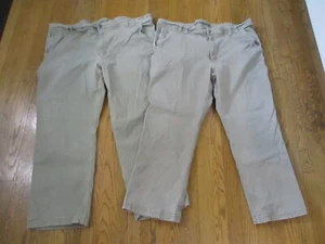 DULUTH TRADING Flex Fire Hose Cargo Jeans Pants 46 x 30 Lot of 2 Pairs Khaki - Picture 1 of 5