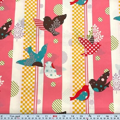 It's a HOOT by Momo for Moda Floral Cotton Fabric by the HALF YARD 18" x 43" - Image 1 of 2