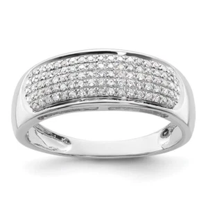 14K White Gold Lab Grown Diamond Ladies Band Ring for Women Size 7 - Picture 1 of 6
