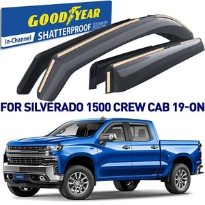 Protectores de lluvia viseras de ventilación para Chevy Silverado 1500 2019-2025 doble cabina - Imagen 1 de 7