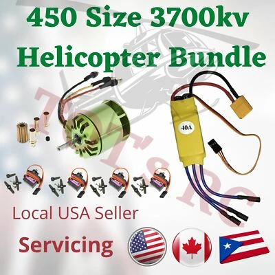 F2835 3700KV 4000kv Trex 450 Bundle 40 Amp ESC 40a ESC 4s ESC MG90s Mini Servos - Image 1 of 4