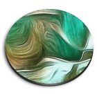 Round MDF Magnets - Abstract Green Tint Paint Art #21097