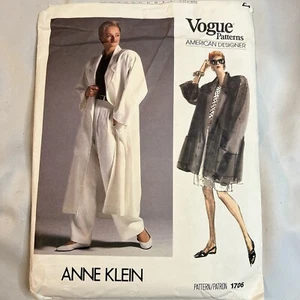 Vogue 1706 Anne Klein Coat Pants Top Pattern Sz 14 - Picture 1 of 2