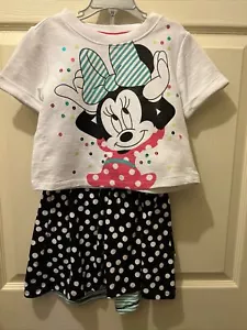 NWT Disney Girls Minnie Mouse Skirt and Top Set 5/6 Posing Minnie And Polka Dots - Picture 1 of 6