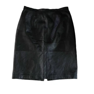 Gonna a matita in pelle nera Jaclyn Smith vintage taglia 12 - Foto 1 di 4