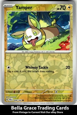 Yamper #058/162 SV05: Temporal Forces Pokemon Common Reverse Holo - Image 1 of 2