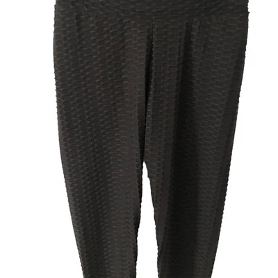 Leggings negros texturizados de lujo pantalones S-M cómodos cintura completa trasero: 28-30 Foto 1 de 4