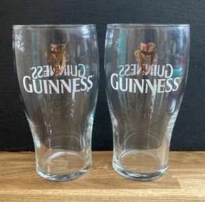 2 X Guinness Pint Glasses With Logo Pub Bar Mancave - Picture 1 of 2