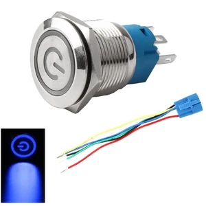 Switch Waterproof 110-220V 19mm LED Power Symbol Latch Metal Equipment - Picture 1 of 16