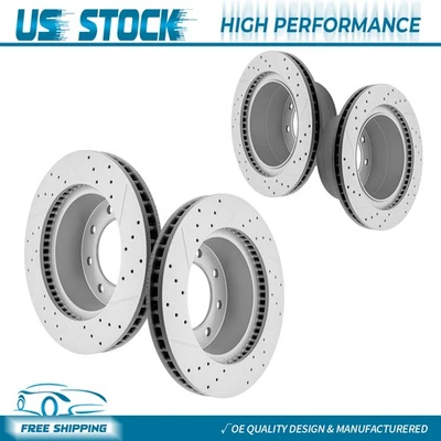 Rotores de freno de disco perforados delanteros y traseros 2x2/4x4 para Dodge Ram 2500 3500 2003-2008 Foto 1 de 4