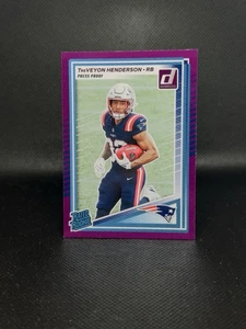 2025 Panini Donruss Treveyon Henderson Rated Rookie Purple Press Proof No. 332 - Picture 1 of 2