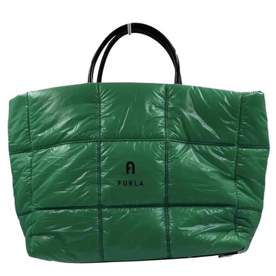 Furla зеленый выстеганная возможность большая сумка с короткими ручками женщин EUC - Изображение 1 из 4