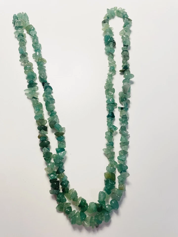 "Collar de piedras preciosas de jade de 30"" hecho a mano raro - largo largo"  Foto 1 de 4