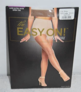 Berkshire City Beige Luxe Ultra Nude Open Toe Easy on Pantyhose Q 2x XXL 195-265 - Picture 1 of 11