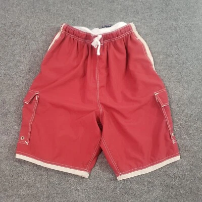 Abercrombie swim trunks men's medium red netted cargos - Image 1 of 4