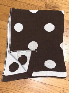 HTF Amy Coe Brown Dots Chenille Baby Blanket - Picture 1 of 6