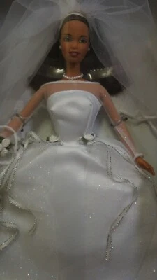 Muñeca Barbie afroamericana 1999 rubor novia boda matrimonio juguete 26075 Foto 1 de 4