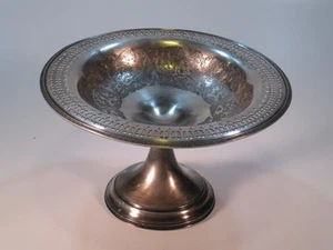WILCOX Silverplate FOOTED BOWL Hand-Engraved Scrolls Silver 1850-1899 Bowls - Picture 1 of 1
