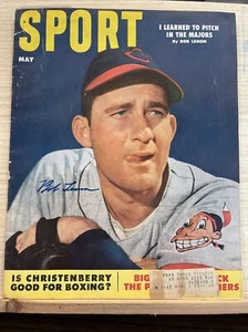Bob Lemon Cleveland Indianer signiert 1953 Sportmagazin Carl Hubbell HOF komplett - Bild 1 von 4