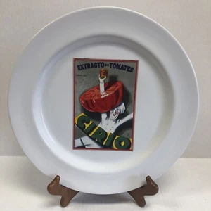 Pottery Barn Vintage Poster Dinner Plate Extracto De Tomates Cirio 11 3/4" - Picture 1 of 3