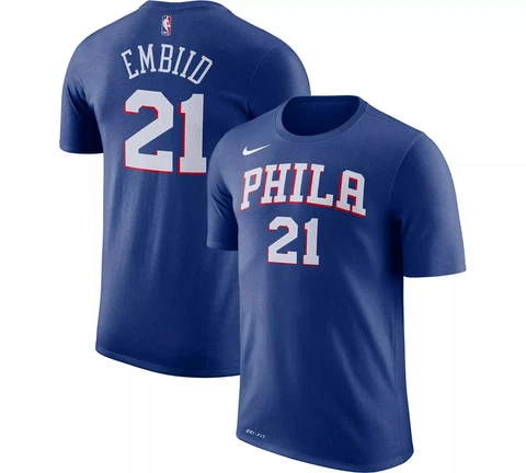 Joel Embiid Philadelphia 76ers Men's Nike Dri-FIT Royal Tee   FREE SHIPPING! Cover