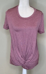 downeast NWOT women’s twist front stripe shirt size S pink B5 - Picture 1 of 6