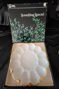 PLATO HUEVO DE COLECCIÓN ANCHOR HOCKING DEVILED-9 3/4" EN CAJA ORIGINAL-NUNCA USADO - Imagen 1 de 5