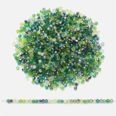 500Pcs Bicone Crystal Beads Czech Glass Faceted 2mm 3mm DIY Jewelry Making Craft - Image 1 of 4