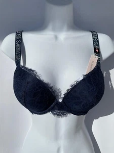 Victoria's Secret Shine Strap Push Up Blue Bra 32D - Picture 1 of 5