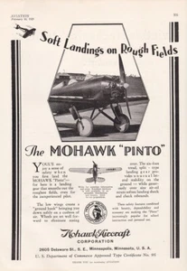 1929 Mohawk Pinto Aircraft ad 5/23/2024e - Picture 1 of 1